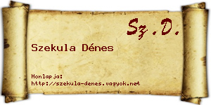 Szekula Dénes névjegykártya