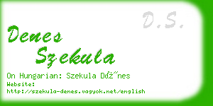 denes szekula business card